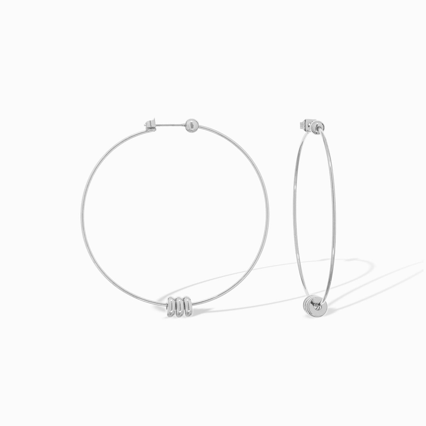 thin hoop with rondelle beads ②